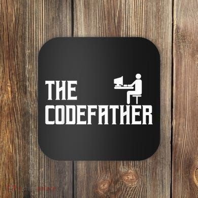 The Codefather Coding Coder Developer Computer Nerd Coaster