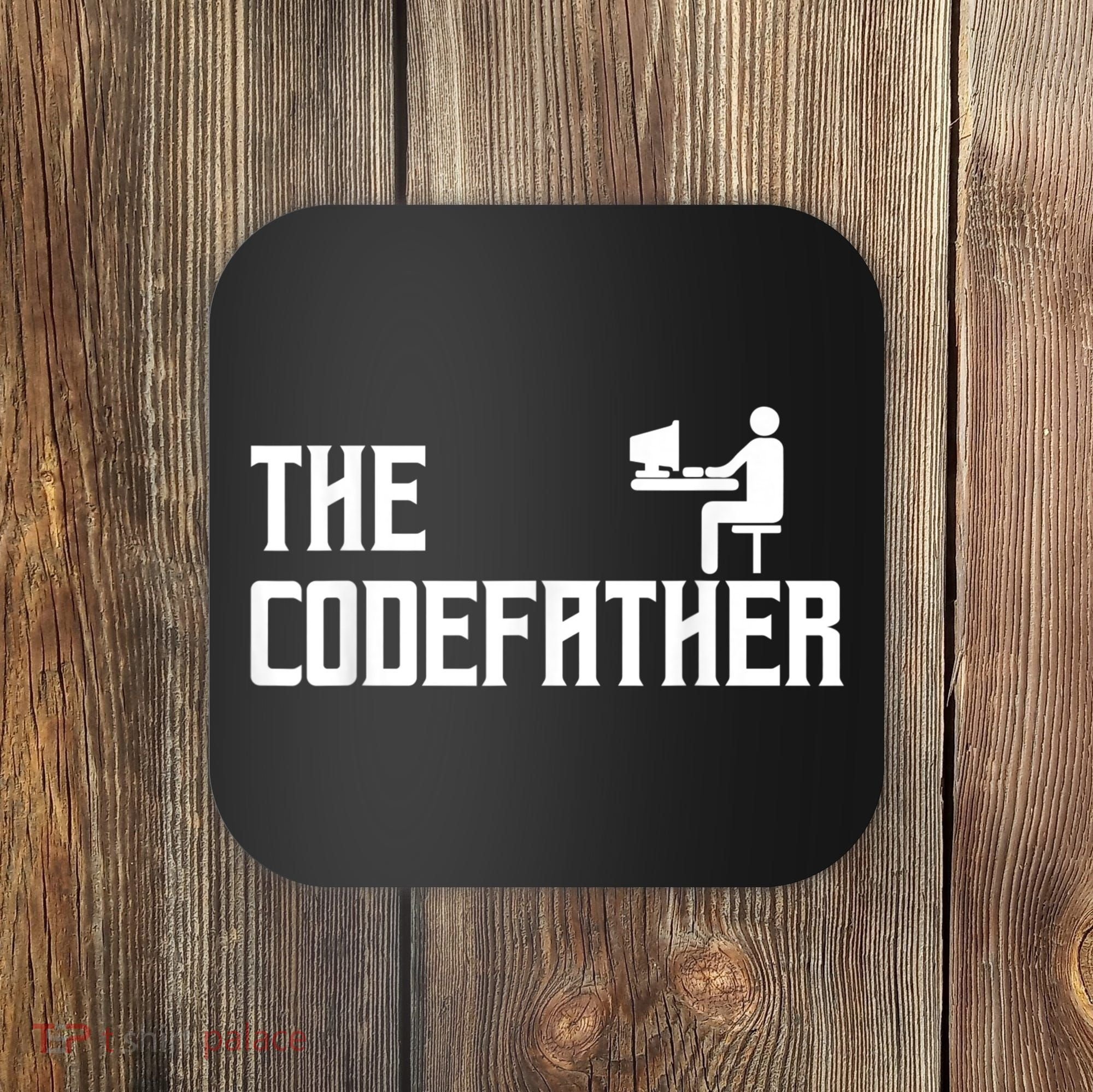 The Codefather Coding Coder Developer Computer Nerd Coaster