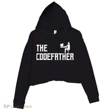 The Codefather Coding Coder Developer Computer Nerd Crop Fleece Hoodie