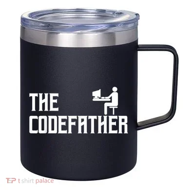 The Codefather Coding Coder Developer Computer Nerd 12oz Stainless Steel Coffee Mug