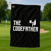 The Codefather Coding Coder Developer Computer Nerd Golf Towel thumb 1