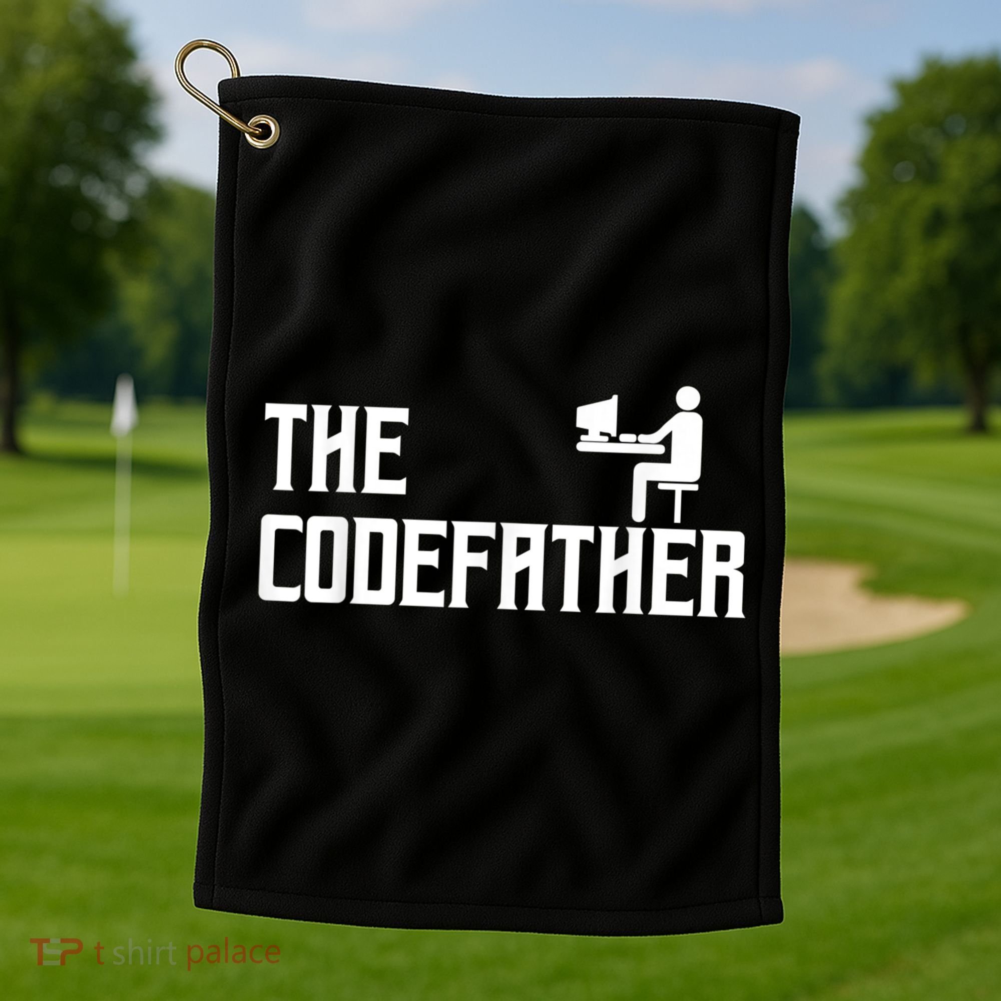 The Codefather Coding Coder Developer Computer Nerd Golf Towel