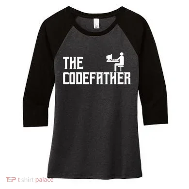 The Codefather Coding Coder Developer Computer Nerd Women's Tri-Blend 3/4-Sleeve Raglan Shirt
