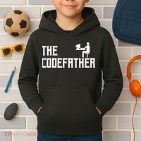The Codefather Coding Coder Developer Computer Nerd Kids Hoodie thumb 2