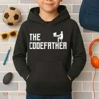 The Codefather Coding Coder Developer Computer Nerd Kids Hoodie thumb 2