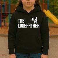 The Codefather Coding Coder Developer Computer Nerd Kids Hoodie thumb 3