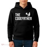 The Codefather Coding Coder Developer Computer Nerd Kids Hoodie thumb 4