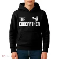 The Codefather Coding Coder Developer Computer Nerd Kids Hoodie thumb 4