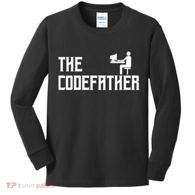 The Codefather Coding Coder Developer Computer Nerd Kids Long Sleeve Shirt