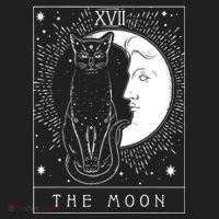 Tarot Card Crescent Moon And Cat Graphic Women's Sweatshirt thumb 2