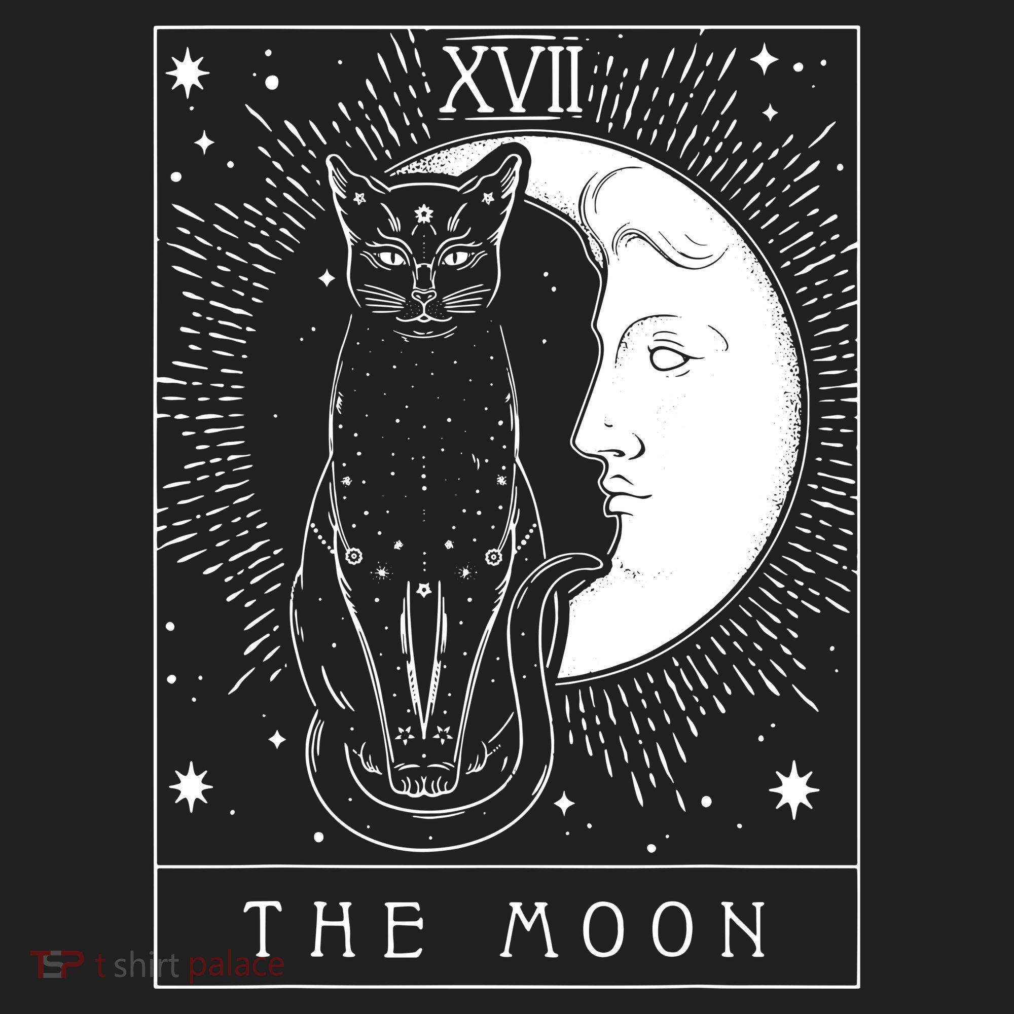 Tarot Card Crescent Moon And Cat Graphic Women's Sweatshirt