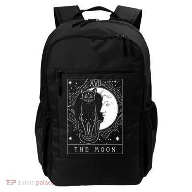 Tarot Card Crescent Moon And Cat Graphic Backpack