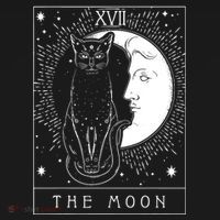 Tarot Card Crescent Moon And Cat Graphic Backpack thumb 2