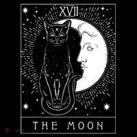 Tarot Card Crescent Moon And Cat Graphic Coaster thumb 2