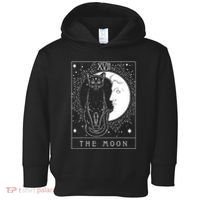 Tarot Card Crescent Moon And Cat Graphic Toddler Hoodie thumb 0
