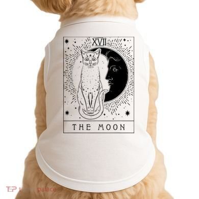Tarot Card Crescent Moon And Cat Graphic Doggie Tank