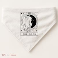 Tarot Card Crescent Moon And Cat Graphic USA-Made Doggie Bandana thumb 0