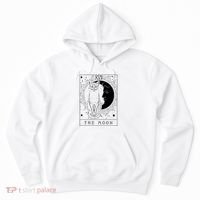 Tarot Card Crescent Moon And Cat Graphic Hoodie thumb 0
