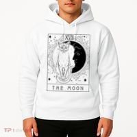 Tarot Card Crescent Moon And Cat Graphic Hoodie thumb 2