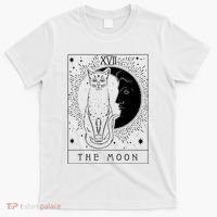 Tarot Card Crescent Moon And Cat Graphic T-Shirt thumb 0