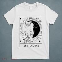 Tarot Card Crescent Moon And Cat Graphic T-Shirt thumb 5