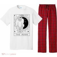 Tarot Card Crescent Moon And Cat Graphic Pajama Set thumb 0