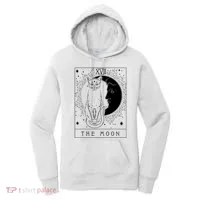 Tarot Card Crescent Moon And Cat Graphic Women's Hoodie thumb 0