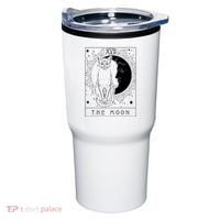 Tarot Card Crescent Moon And Cat Graphic Tumbler thumb 0