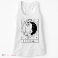 Tarot Card Crescent Moon And Cat Graphic Women's Tank Top thumb 0