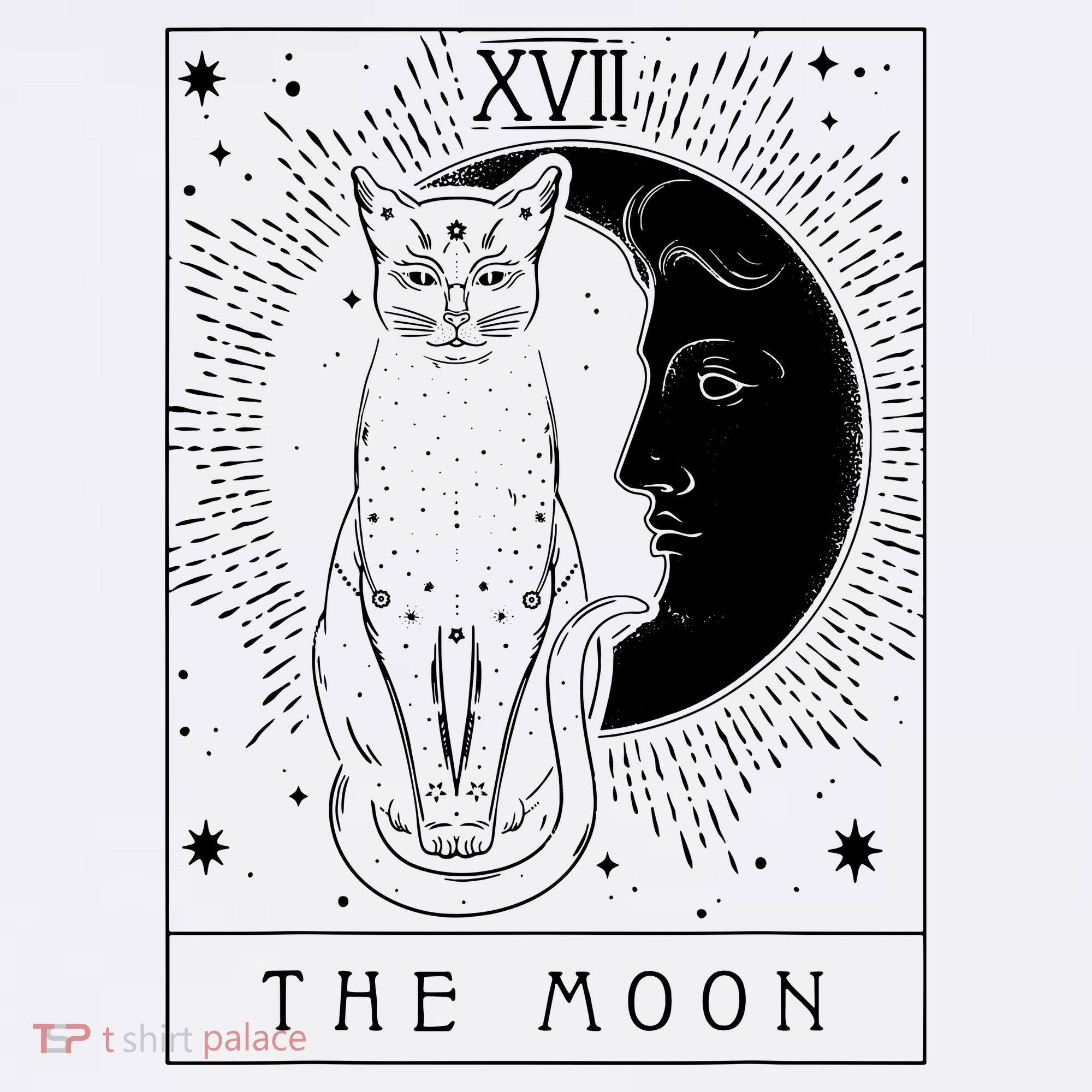 Tarot Card Crescent Moon And Cat Graphic Women's Tank Top