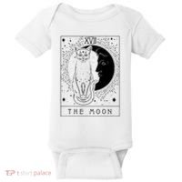 Tarot Card Crescent Moon And Cat Graphic Baby Bodysuit thumb 0