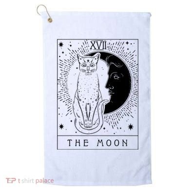 Tarot Card Crescent Moon And Cat Graphic Golf Towel