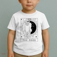 Tarot Card Crescent Moon And Cat Graphic Toddler T-Shirt thumb 2