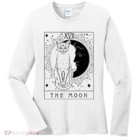Tarot Card Crescent Moon And Cat Graphic Women's Long Sleeve Shirt thumb 0