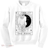 Tarot Card Crescent Moon And Cat Graphic Kids Sweatshirt thumb 0