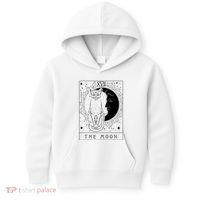 Tarot Card Crescent Moon And Cat Graphic Kids Hoodie thumb 0