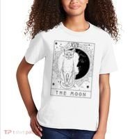 Tarot Card Crescent Moon And Cat Graphic Kids T-Shirt thumb 2