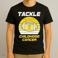 Tackle Childhood Cancer Football T-Shirt thumb 3