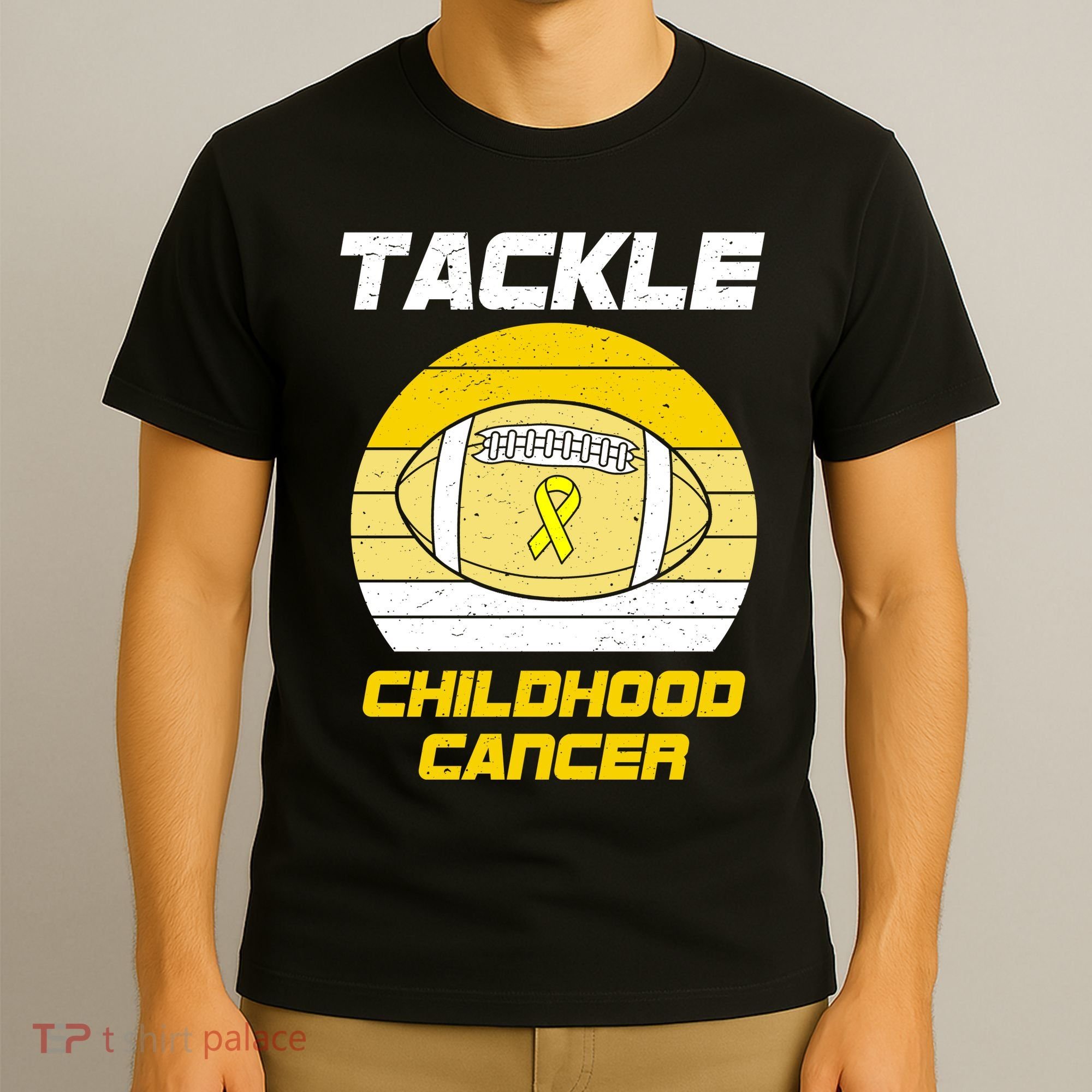 Tackle Childhood Cancer Football T-Shirt