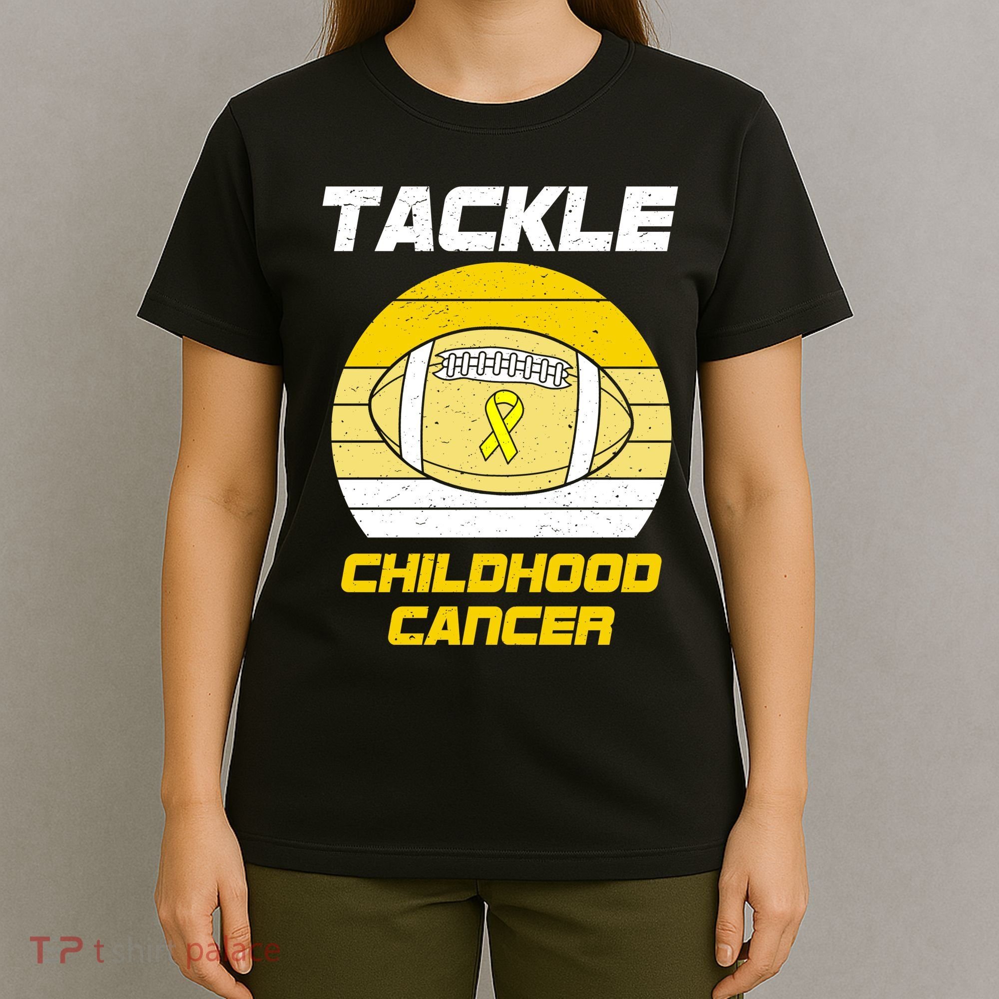 Tackle Childhood Cancer Football T-Shirt