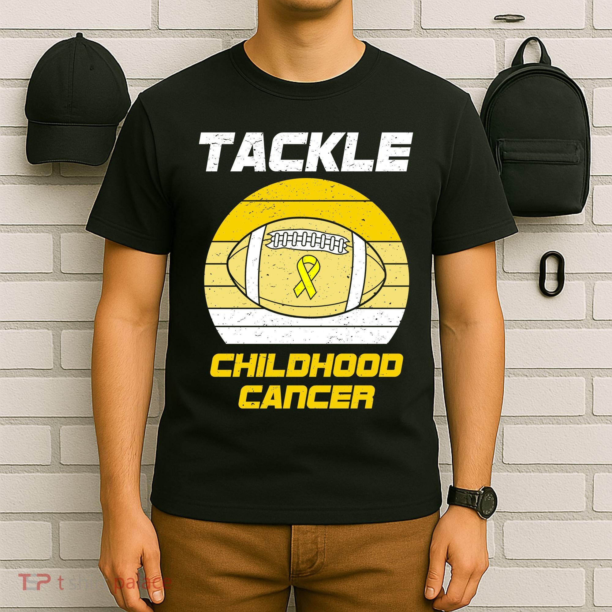 Tackle Childhood Cancer Football T-Shirt
