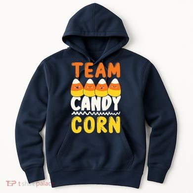 Team Candy Corn Funny Halloween Scary Lazy Costume Hoodie