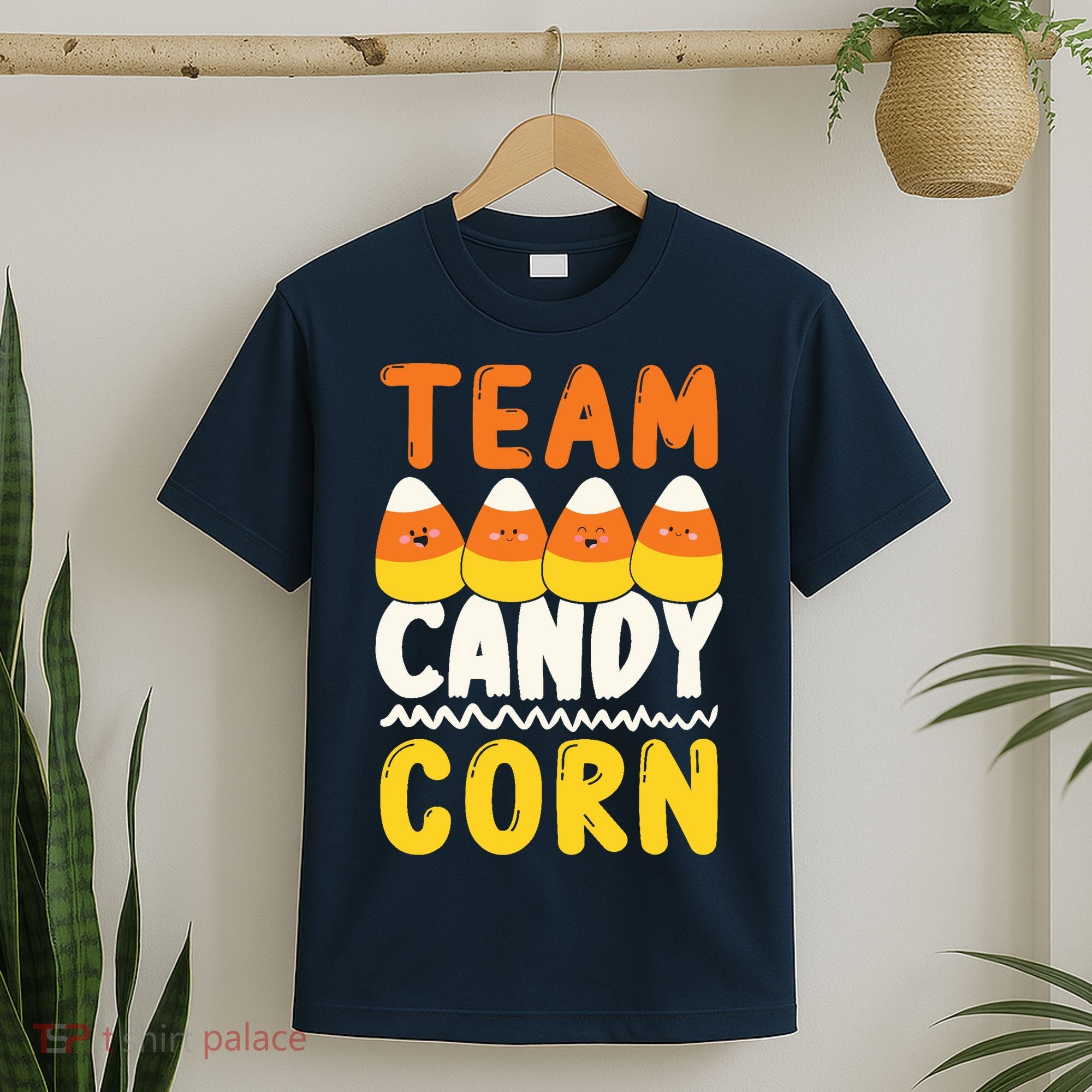 Team Candy Corn Funny Halloween Scary Lazy Costume T-Shirt