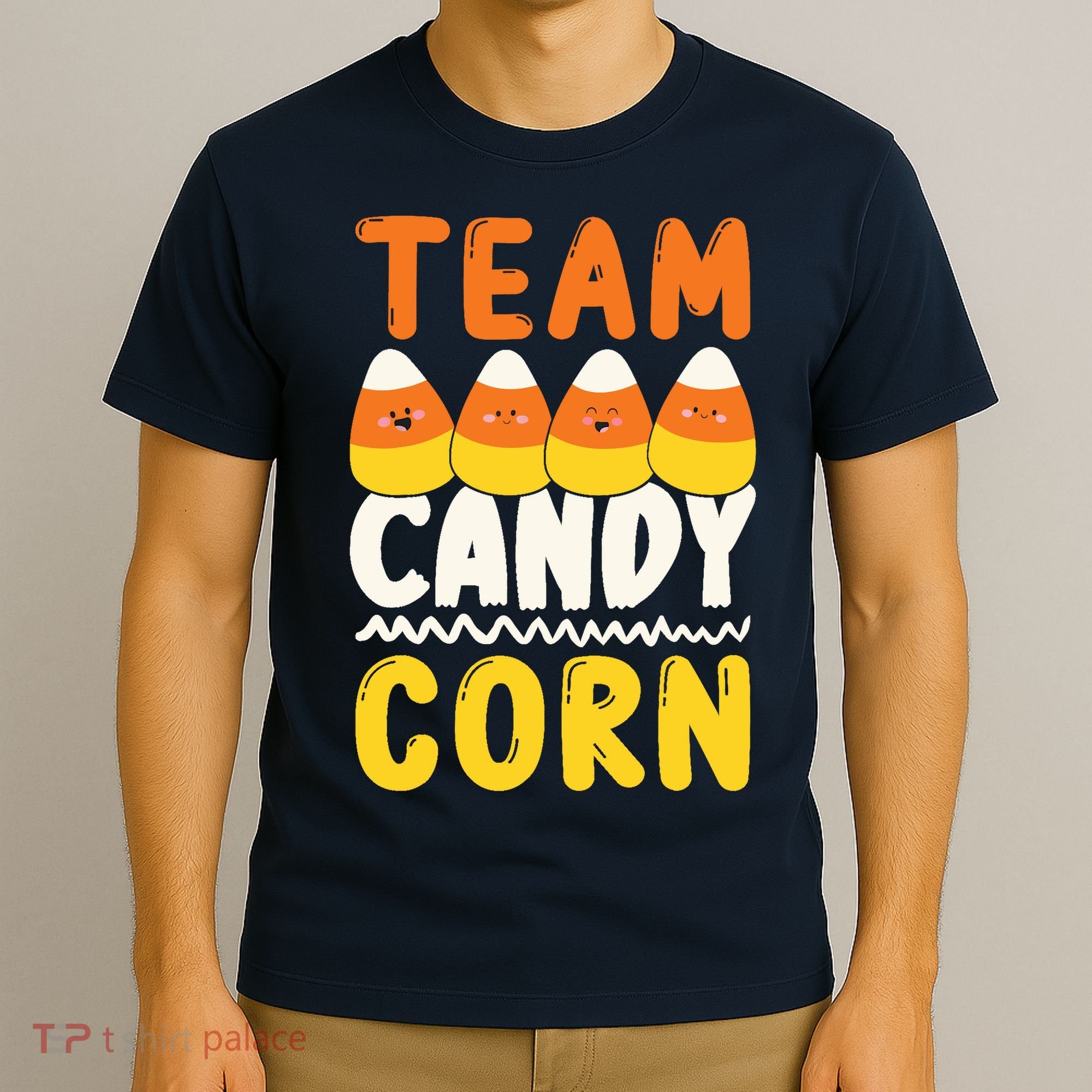 Team Candy Corn Funny Halloween Scary Lazy Costume T-Shirt