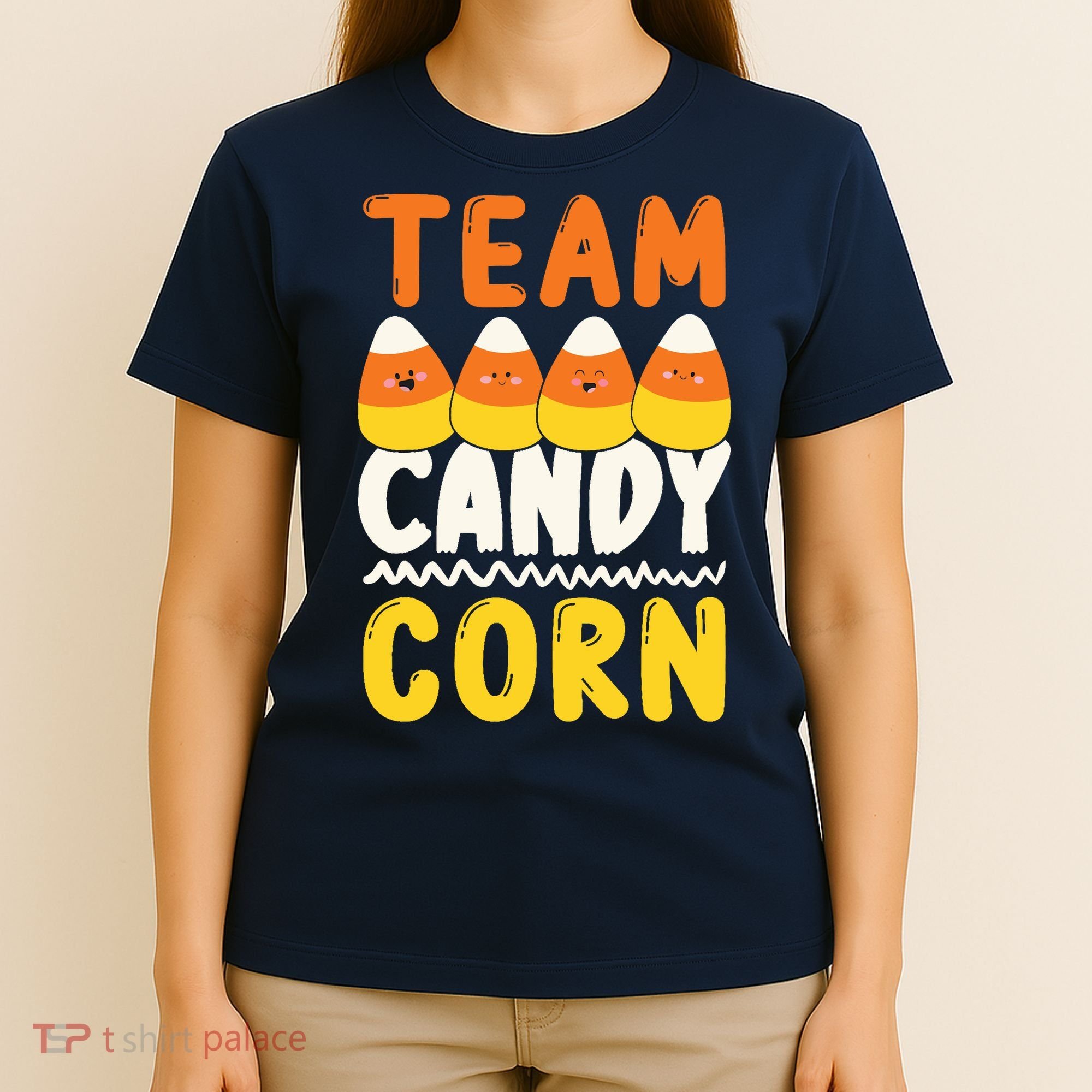 Team Candy Corn Funny Halloween Scary Lazy Costume T-Shirt