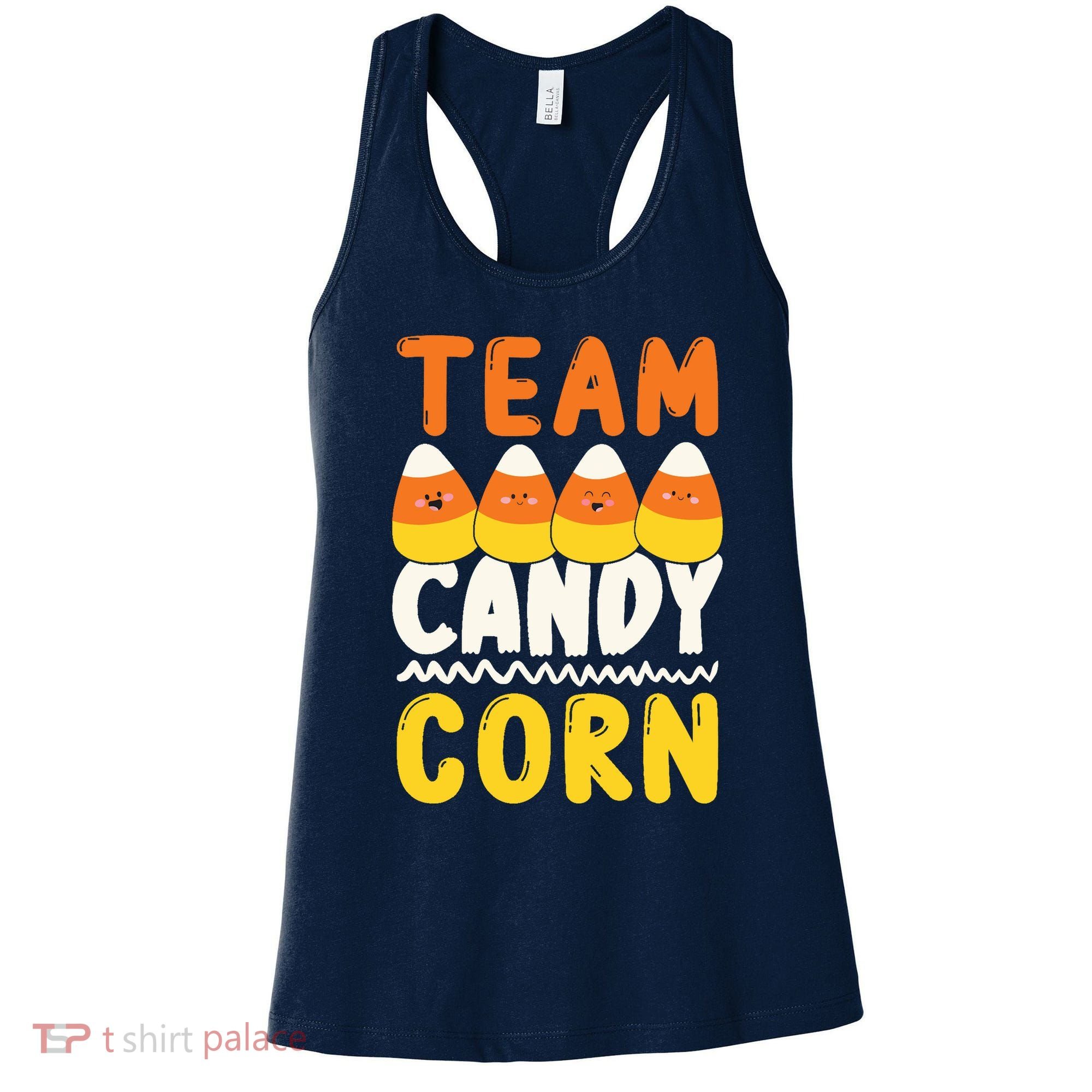 Team Candy Corn Funny Halloween Scary Lazy Costume Women's Tank Top