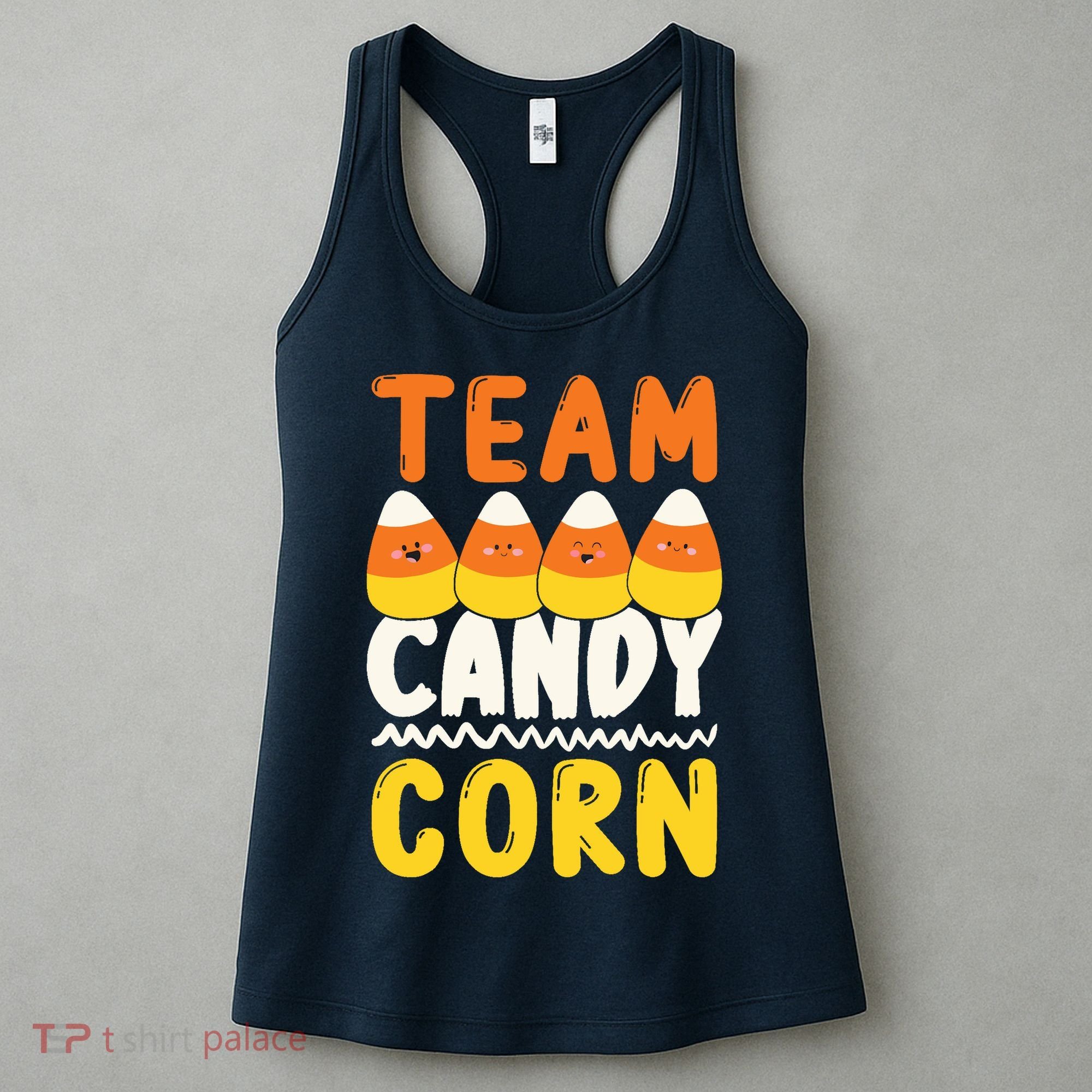 Team Candy Corn Funny Halloween Scary Lazy Costume Women's Tank Top