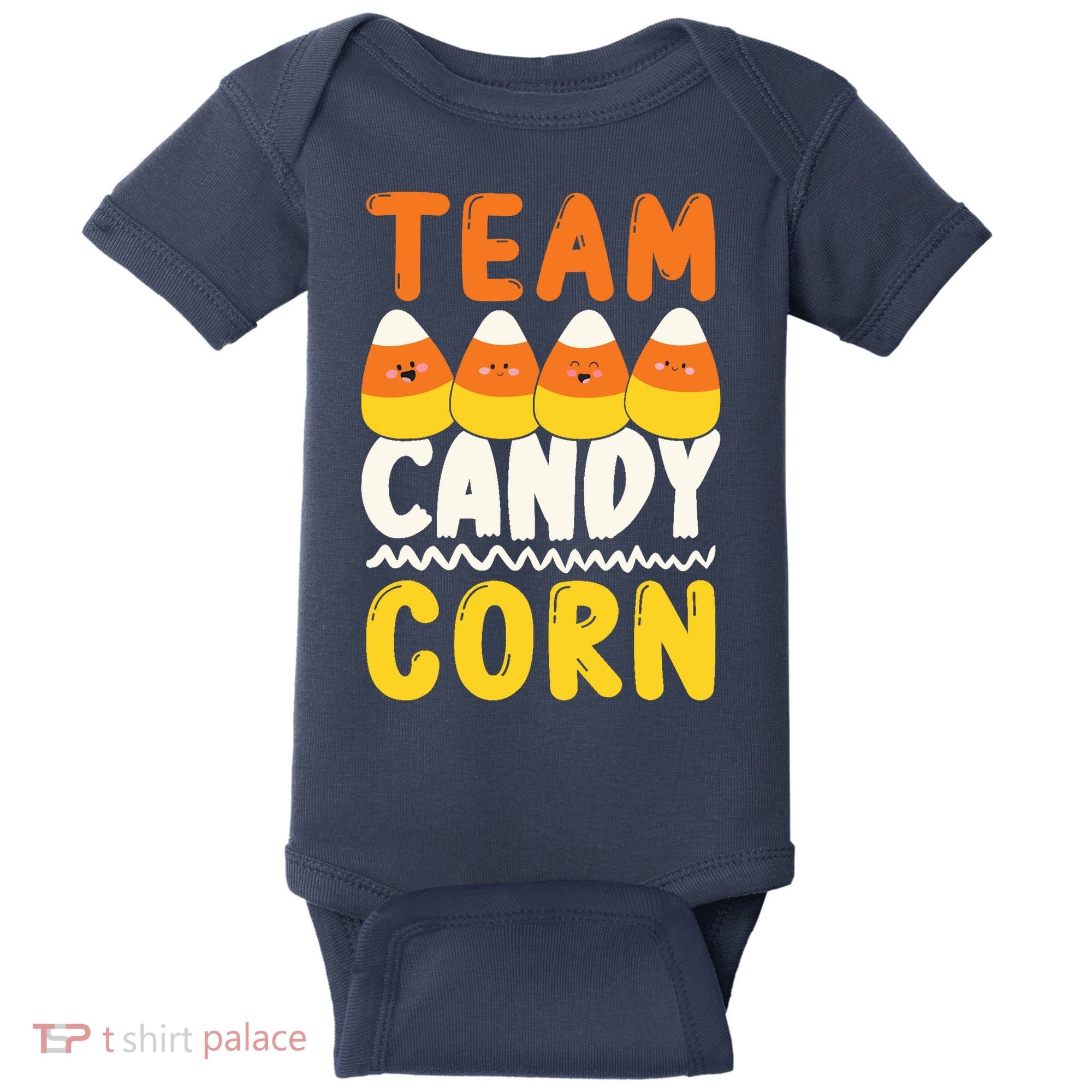 Team Candy Corn Funny Halloween Scary Lazy Costume Baby Bodysuit