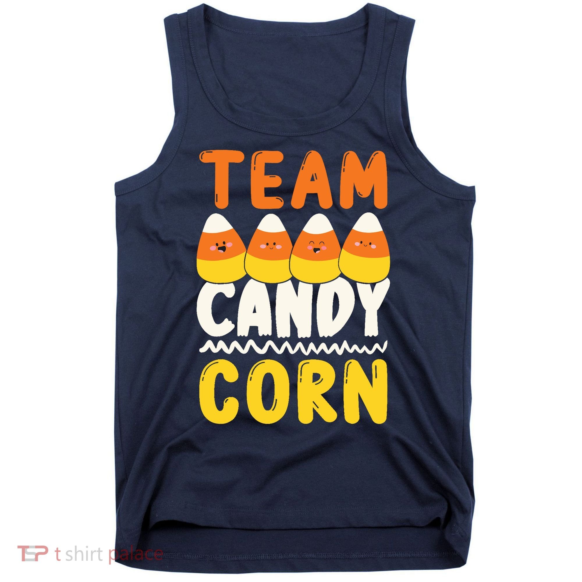 Team Candy Corn Funny Halloween Scary Lazy Costume Tank Top