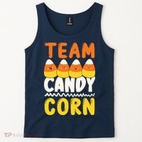 Team Candy Corn Funny Halloween Scary Lazy Costume Tank Top thumb 2
